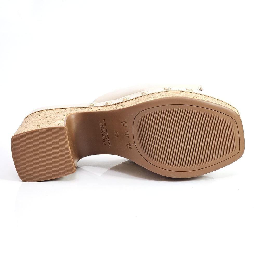 Tamanco Feminino Bebecê Slide Salto Bloco Aveia 4