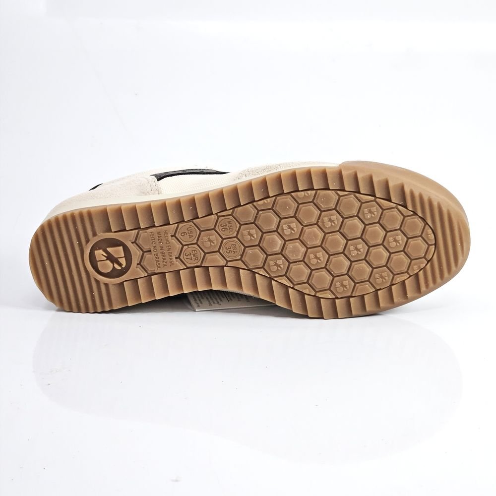 Tênis Feminino Bottero Casual Em Couro Cadarço Bege 4