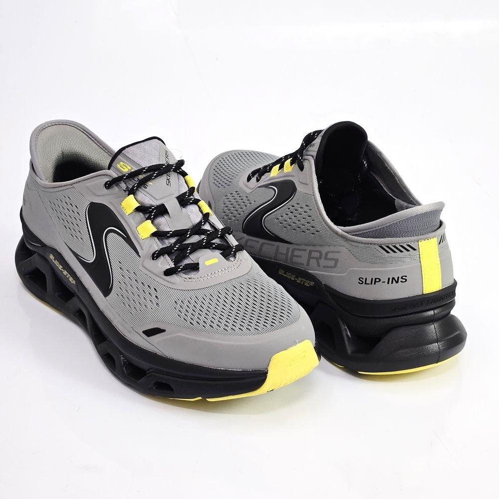 Tênis Masculino Esportivo Skechers Glide Step Hands Free Cinza 3