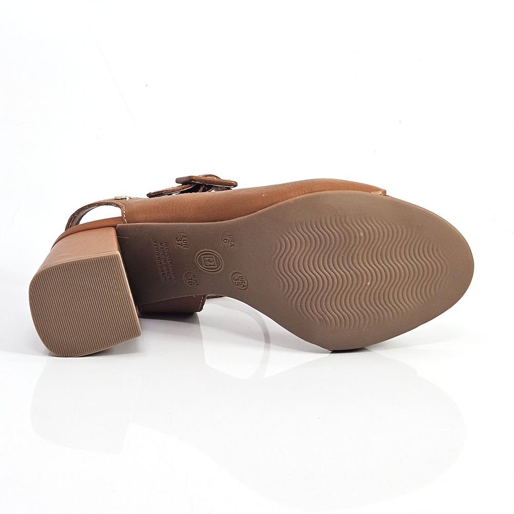 Sandália Feminina Bottero Salto Alto Bloco Caramelo 4