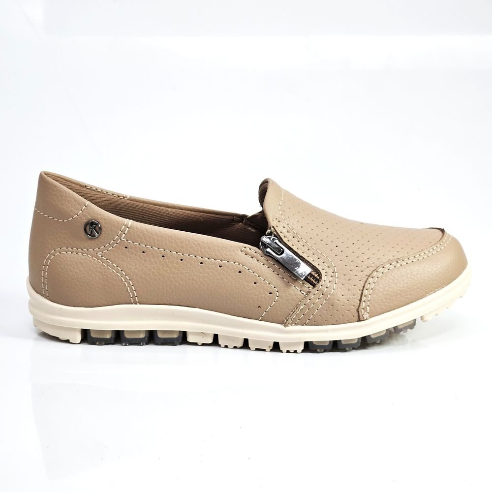 Tênis Feminino Kolosh Slip On Zíper Casual