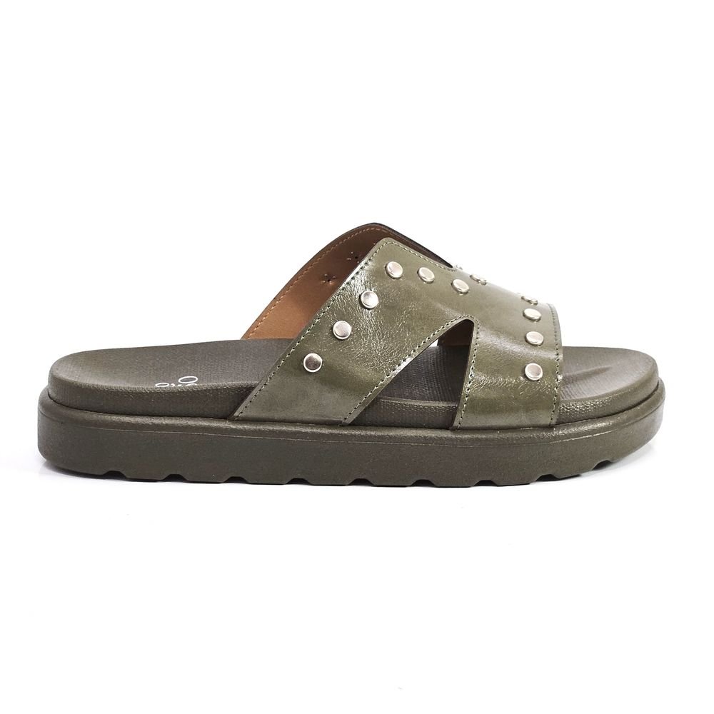 Tamanco Feminino Improviso Flat Slide Tachas