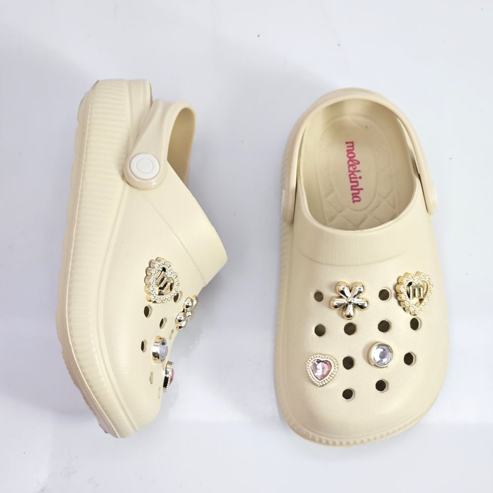 Babuche Infantil Menina Molekinha EVA Bottom Bege 2