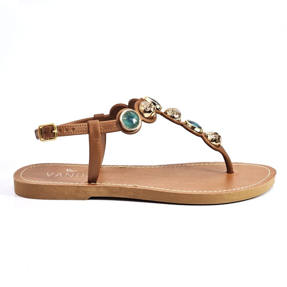 Sandália Rasteira de Dedo Feminina Pedraria