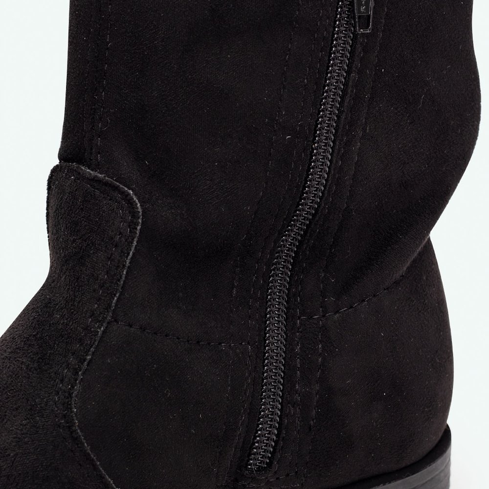 BOTA OVER THE KNEE CAMURÇA CANO ALTO SALTO BAIXO Preto 3