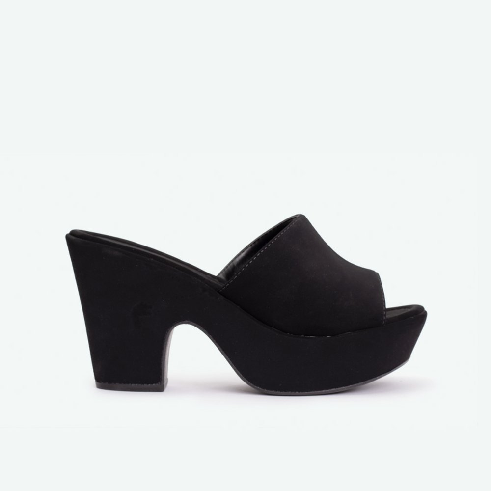 Sandália Tamanco plataforma nobuck lumy preto Preto - 39 Preto 2