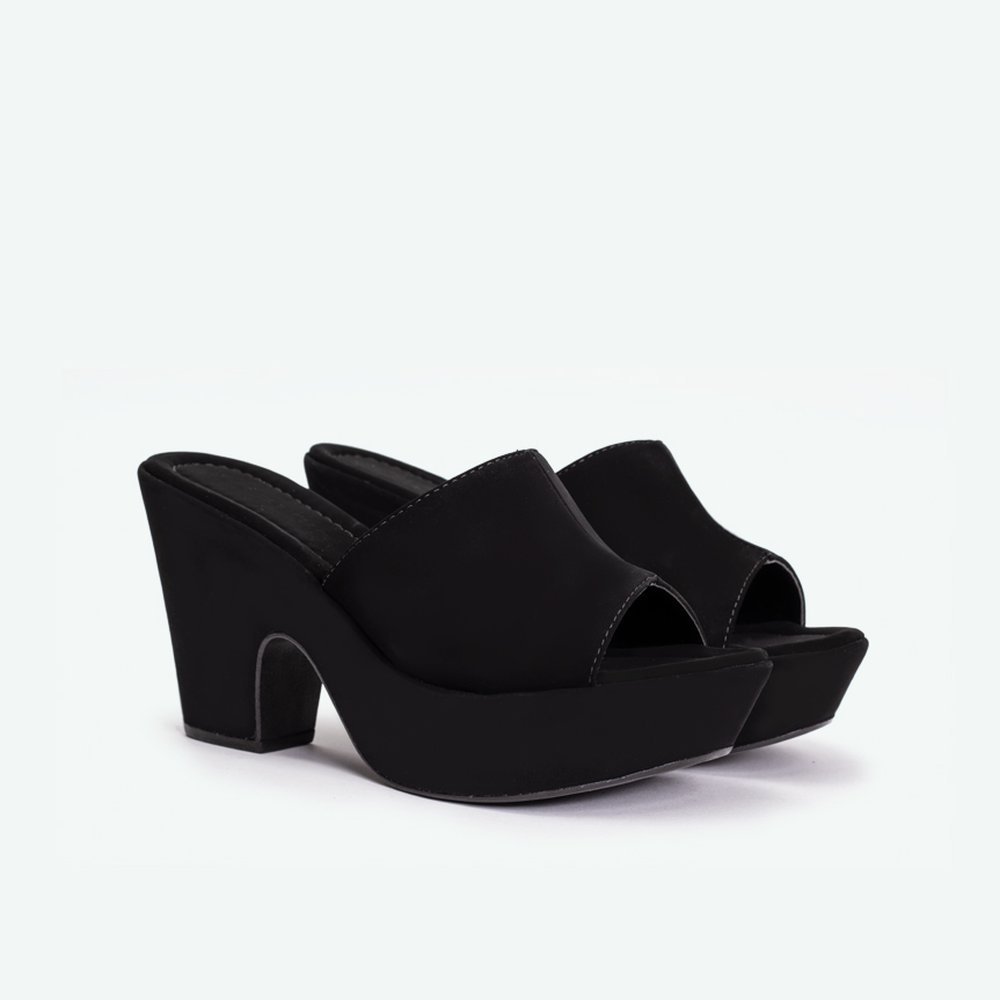 Sandália Tamanco plataforma nobuck lumy preto Preto - 39 Preto 4