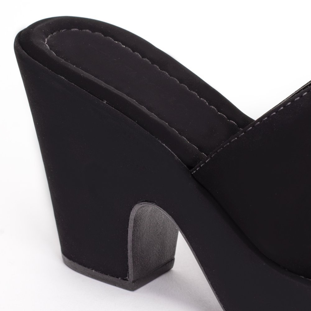 Sandália Tamanco plataforma nobuck lumy preto Preto - 39 Preto 6