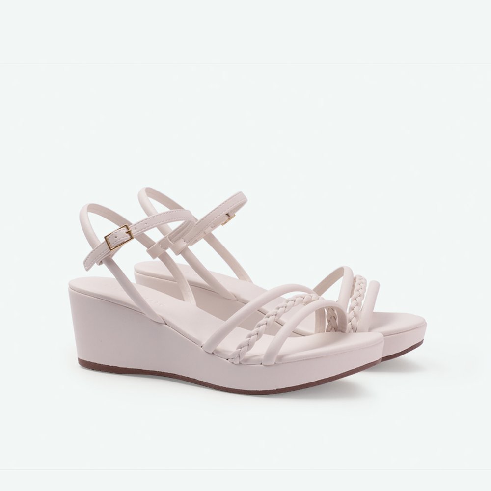 Sandália salto bloco comfort bege Bege - 39 Branco 5