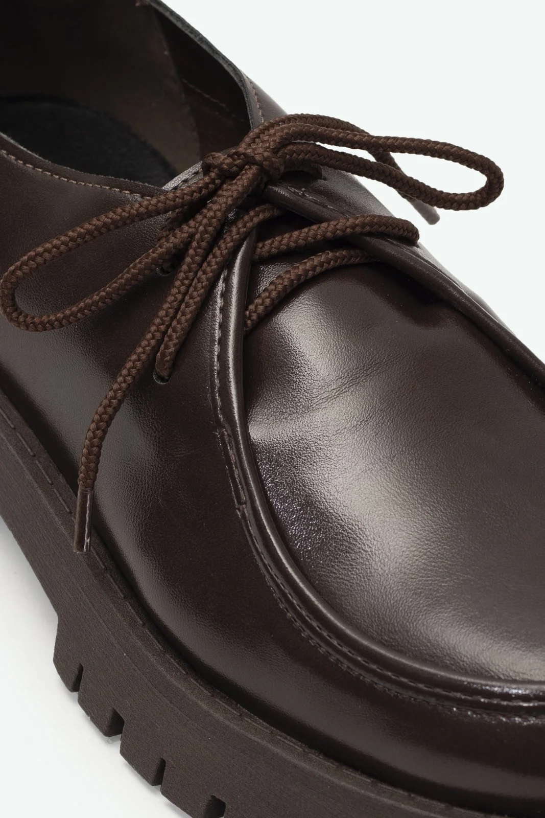 Sapato Oxford Salto 3cm Cadarço Napa Intense Bico Redondo Clássico Elegante Marrom 3