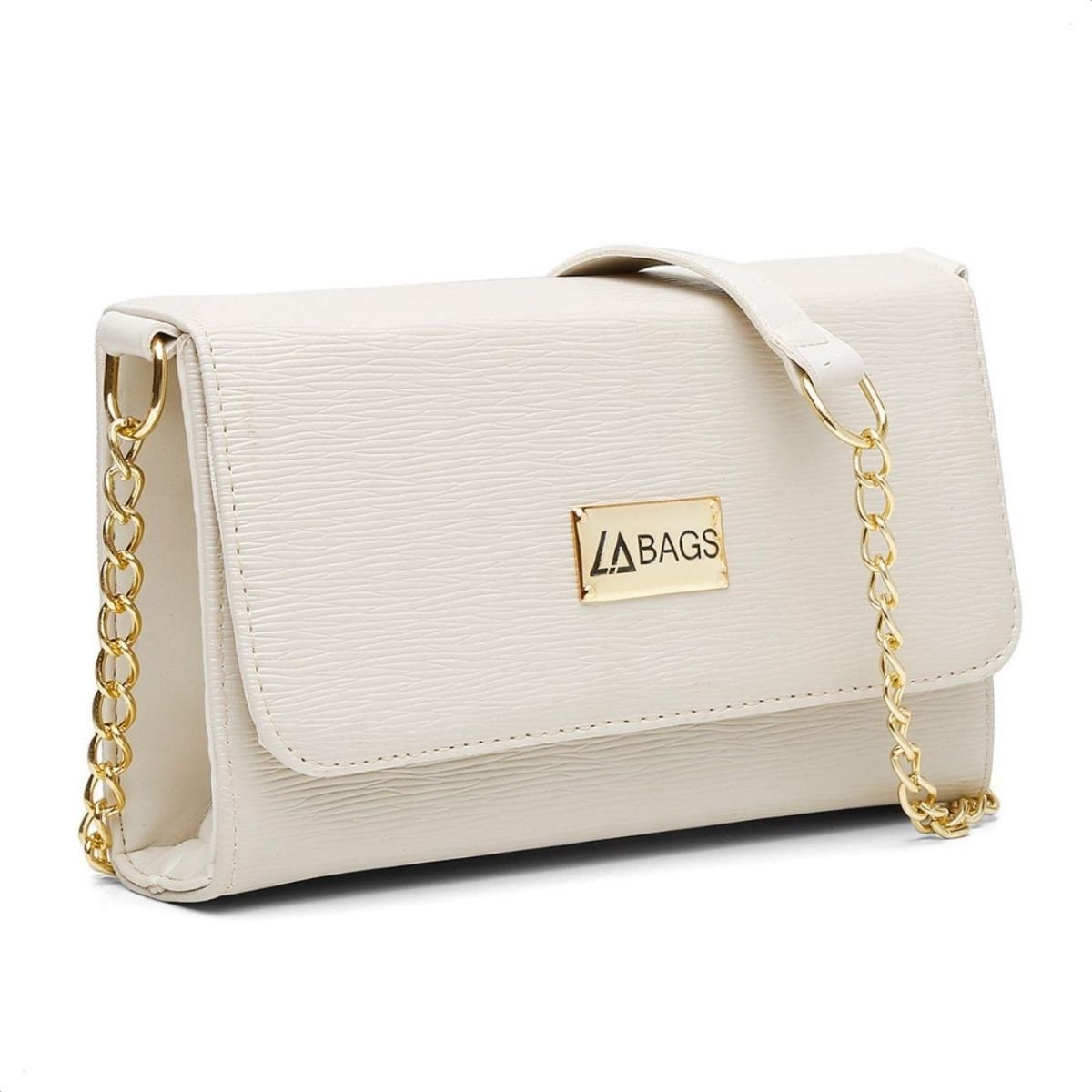 Bolsa Festa Feminina Alça Corrente Transversal Casual Luxo Branco 1