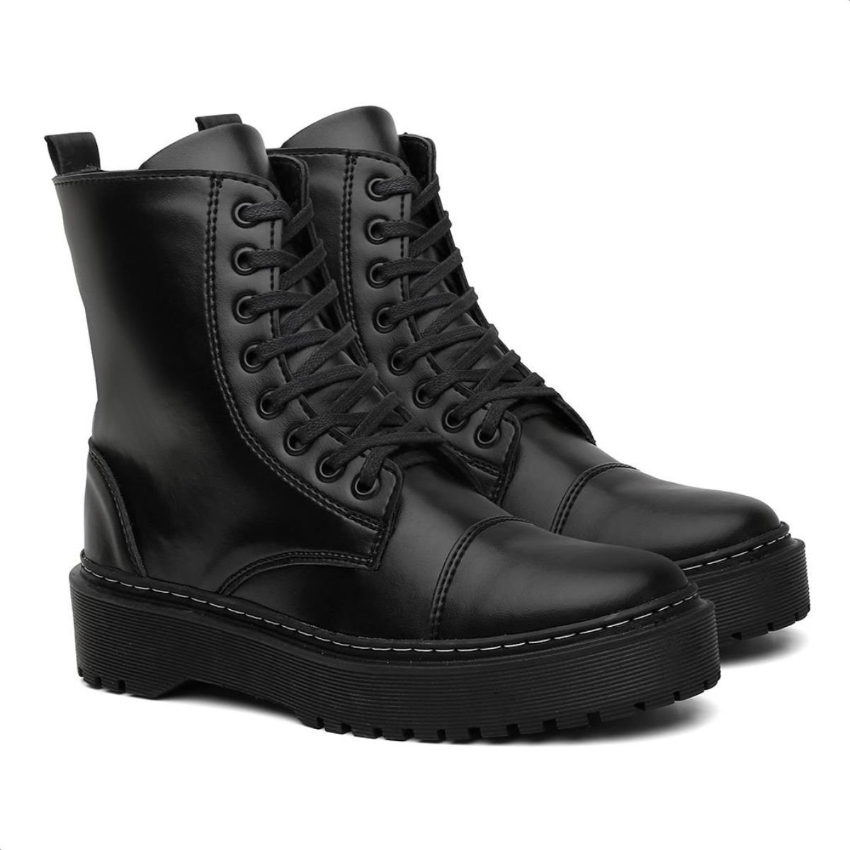 Coturno Form'S Bota Flatform Feminino Preto 3