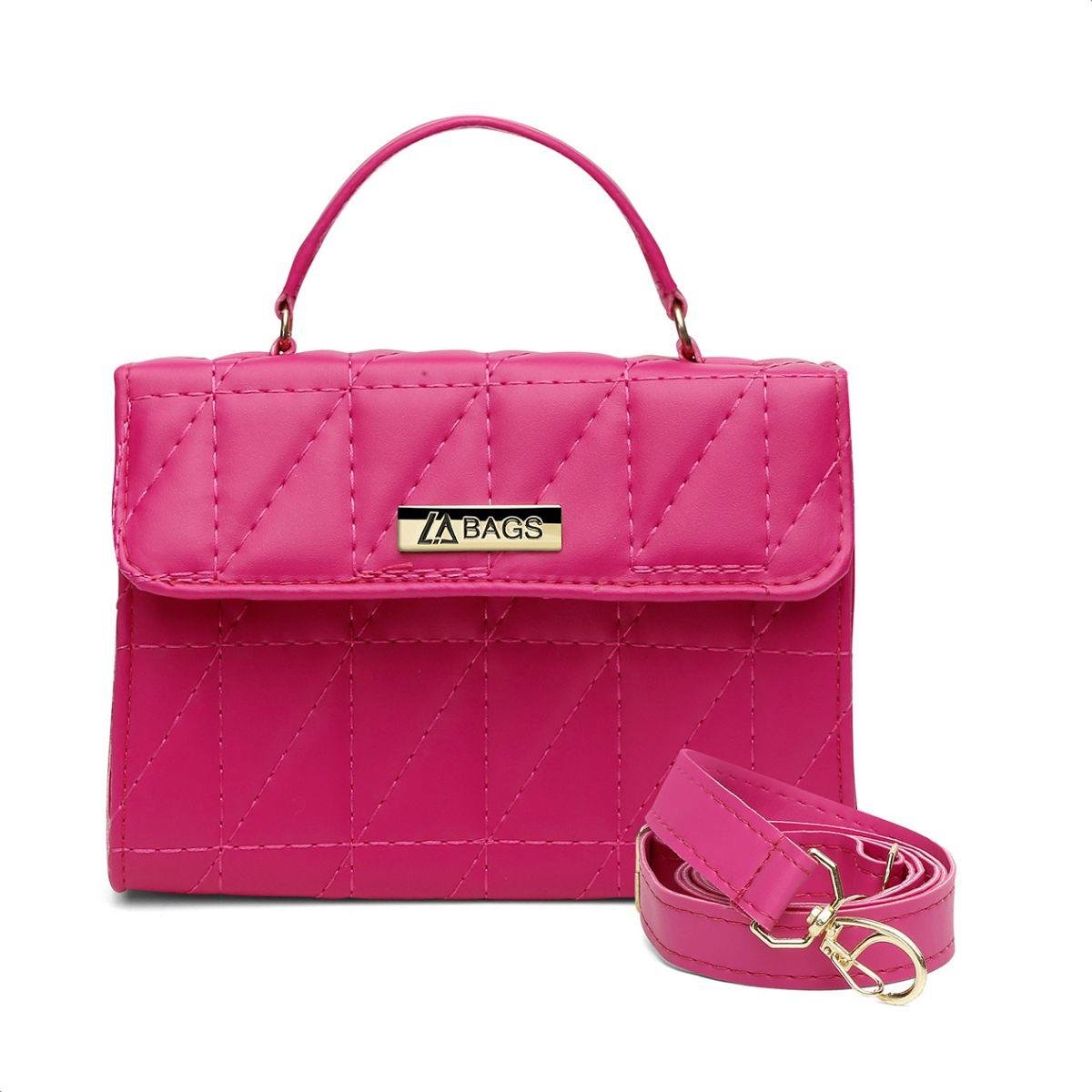 Kit Bolsa Matelassê Transversal Feminina + Chinelo Flip Flop Rosa 2