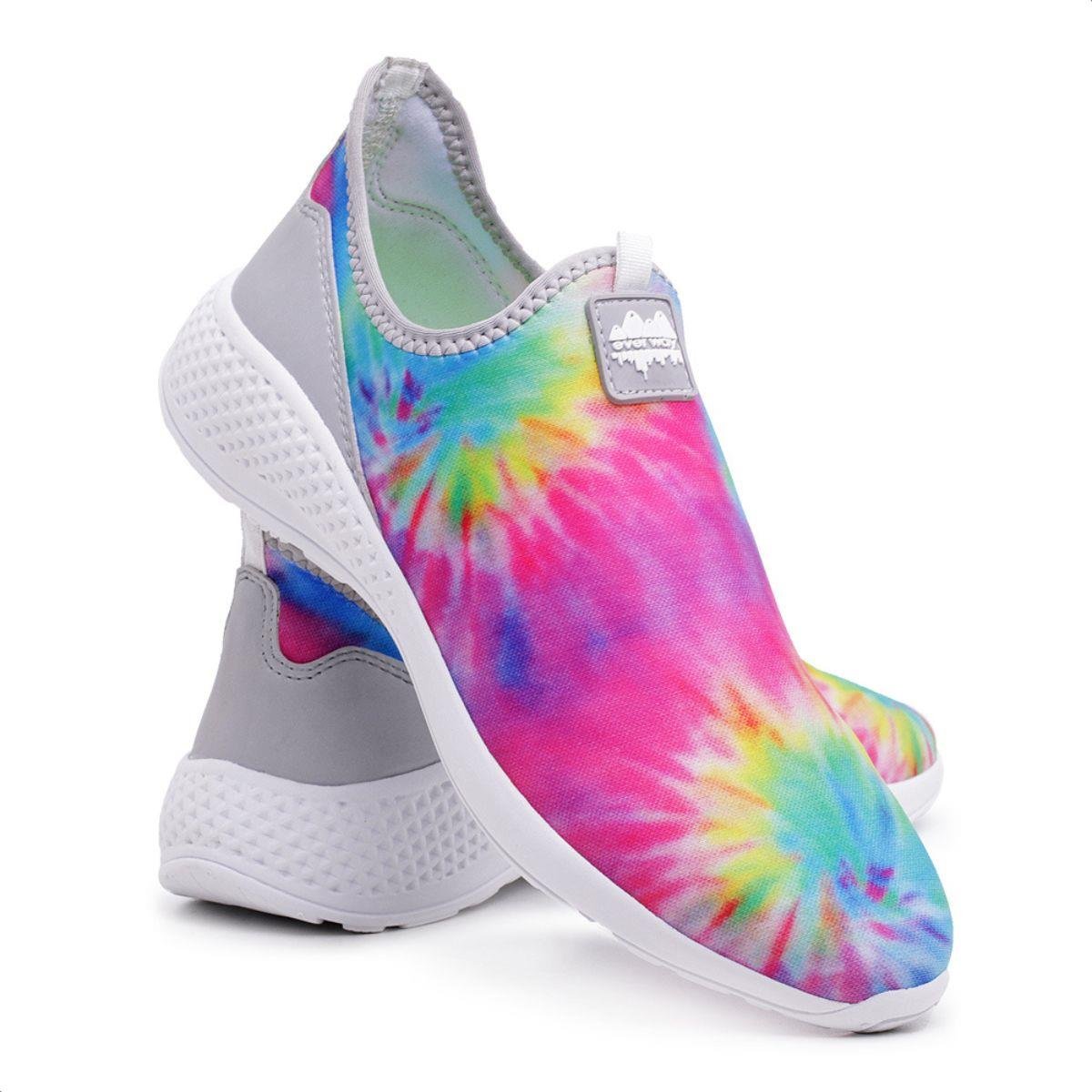 Tênis Everway Meia Tie Dye Feminino Rosa 4