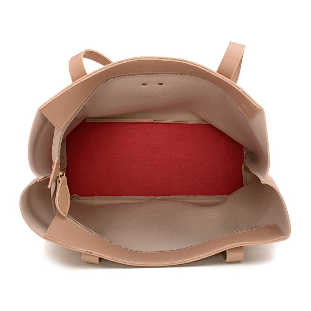 Kit de Bolsas Femininas Grande Sacola + Transversal e Necessarie Dhaffy Caramelo(??) Bege 3