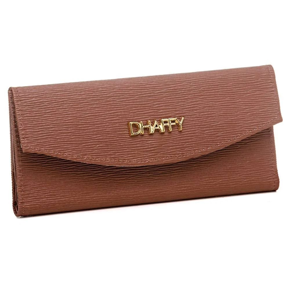 Bolsa Feminina Transversal Média Com Carteira Dhaffy Champanhe Marrom 5