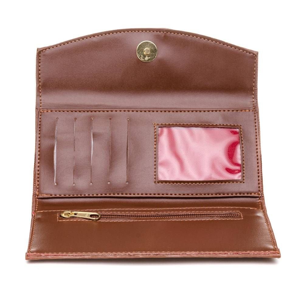 Bolsa Feminina Transversal Média Com Carteira Dhaffy Champanhe Marrom 6