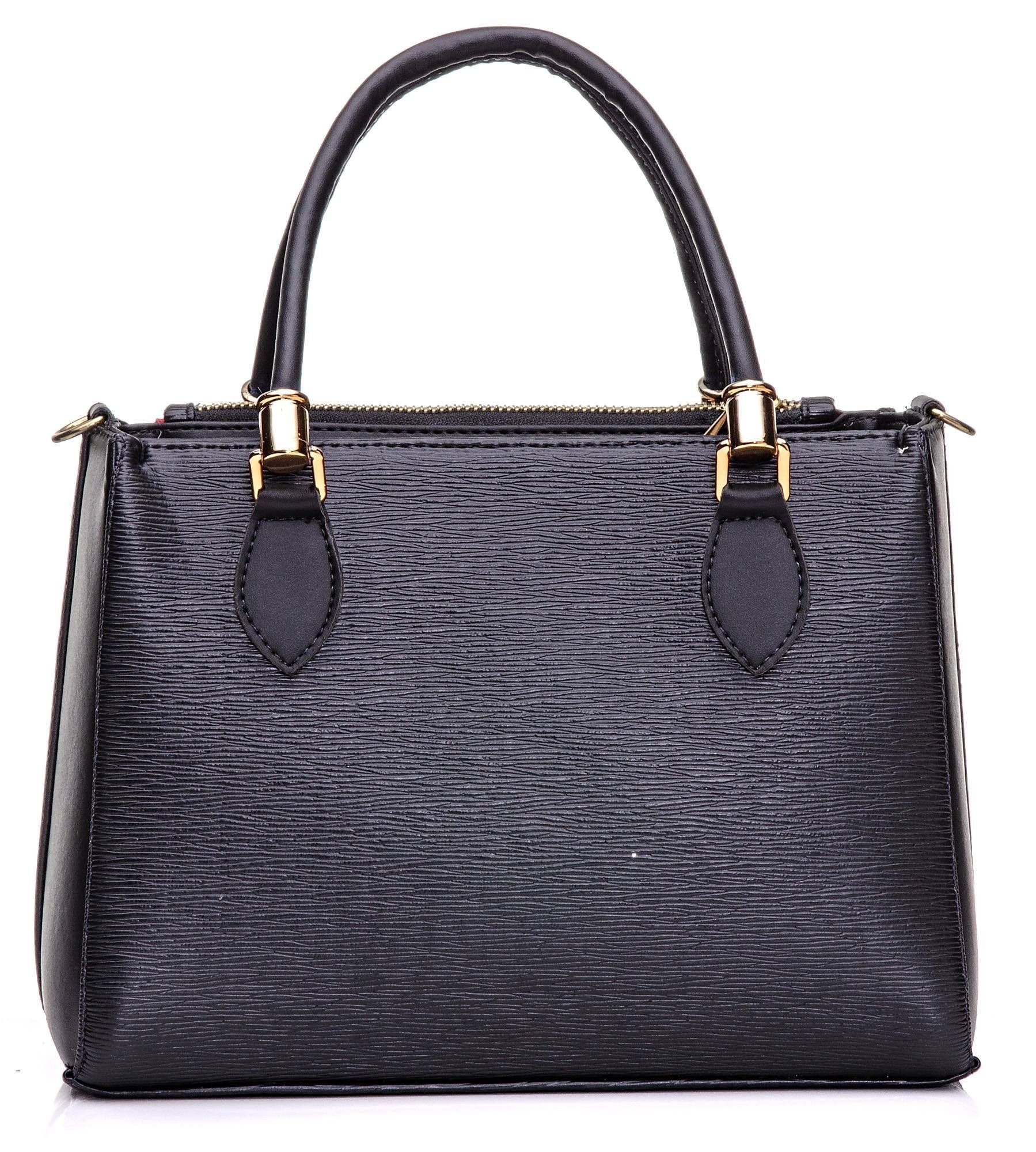 Bolsa Feminina Transversal Média Com Carteira Dhaffy Champanhe Preto 4