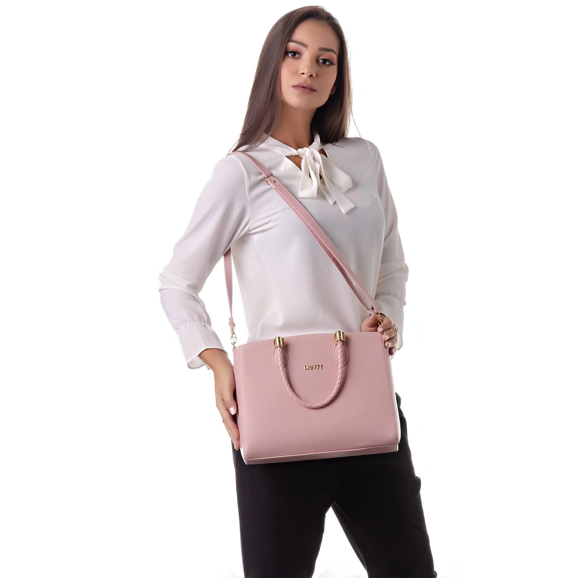 Bolsa Feminina Transversal Espaçosa Dhaffy Rosa 3