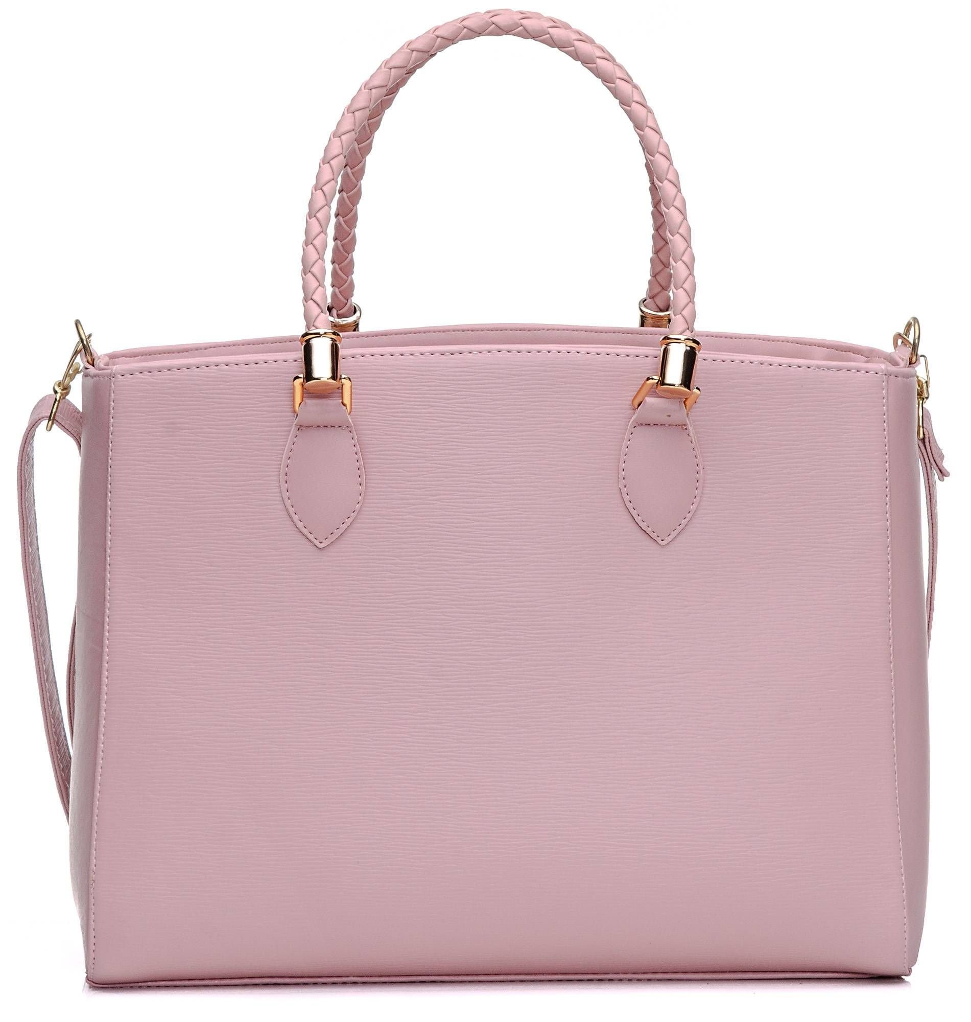 Bolsa Feminina Transversal Espaçosa Dhaffy Rosa 4