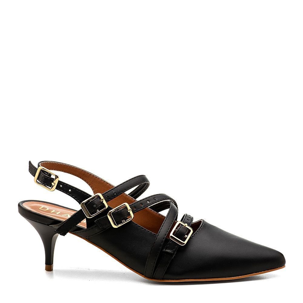 Scarpin Dhaffy Slingback Feminino Preto 2