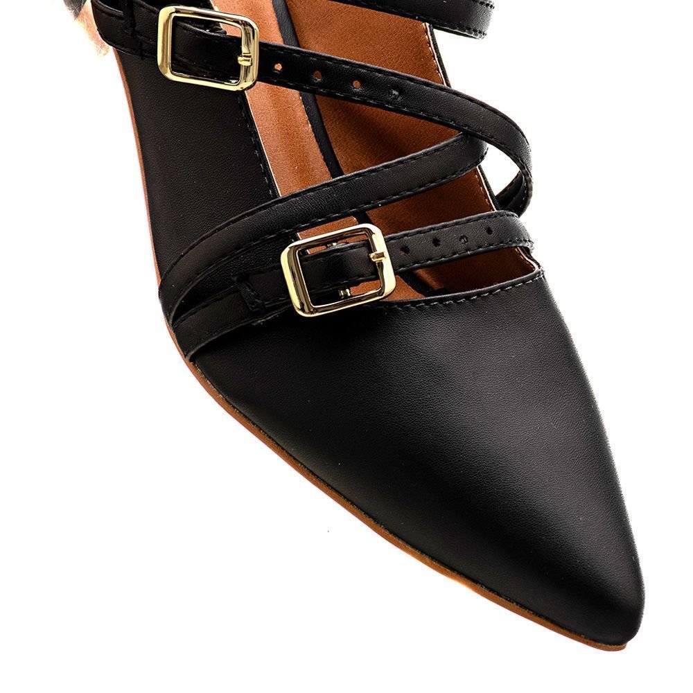 Scarpin Dhaffy Slingback Feminino Preto 3