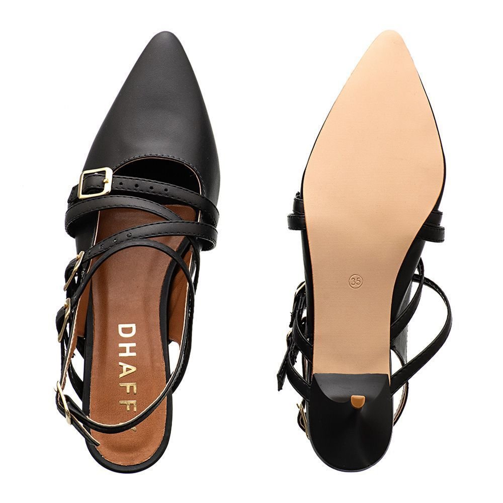 Scarpin Dhaffy Slingback Feminino Preto 4