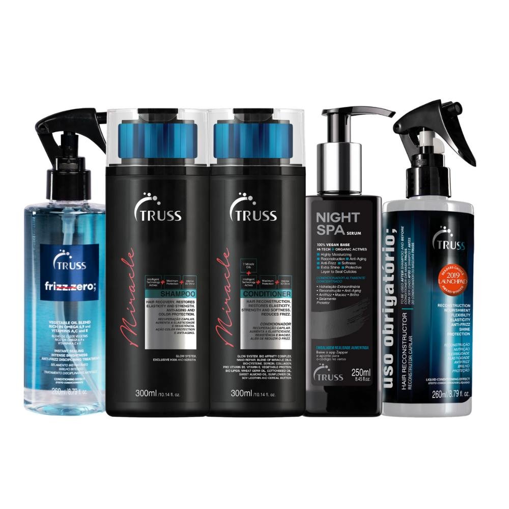 Truss Kit Miracle Frizz Zero Night Obrigatório (5 Produtos)