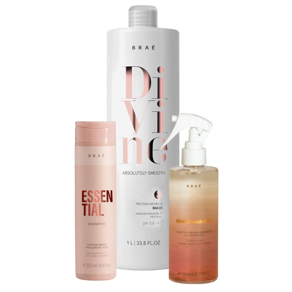 Kit Braé Trio Divine Essential Beach Hair (3 Produtos)