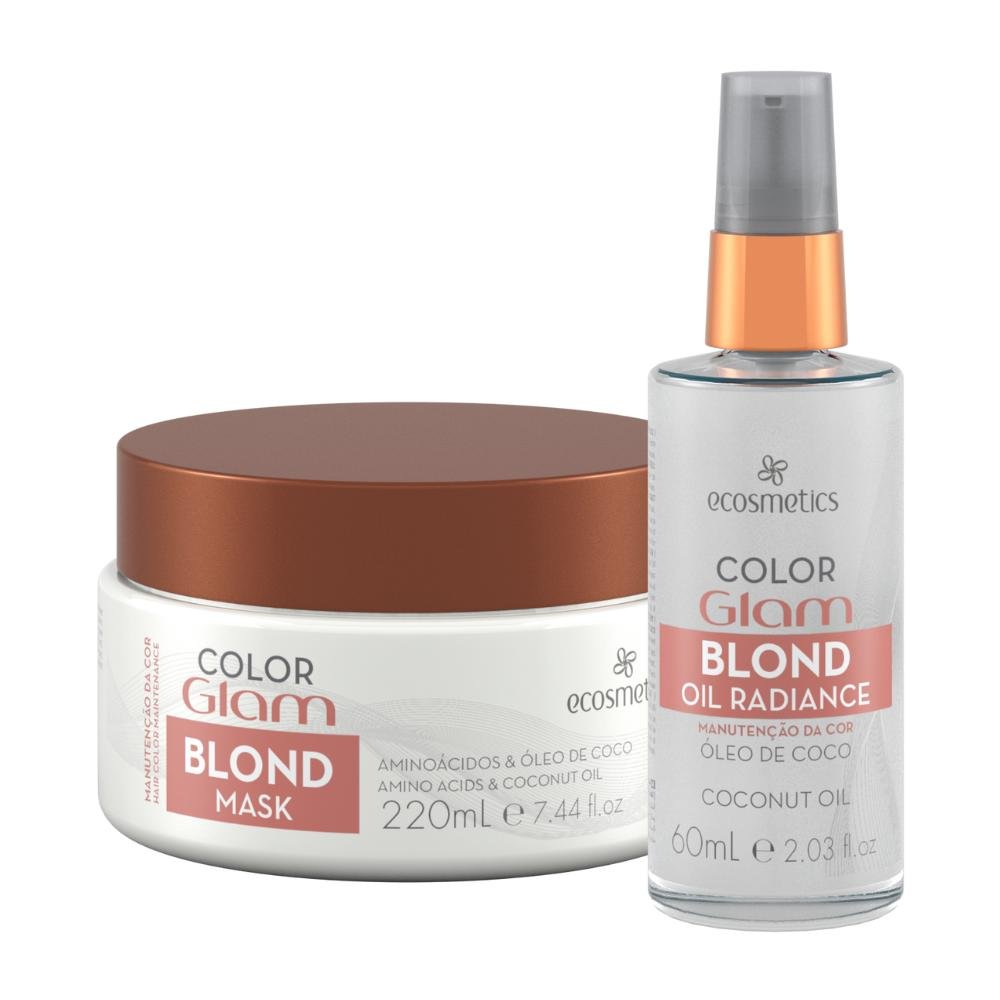 Kit Ecosmetics Color Glam Blond Máscara 220ml, Oil 60ml