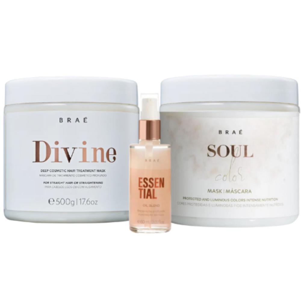 Braé Kit Mascara Divine Soul Color Oil Blend Trio Salon (3 Produtos)