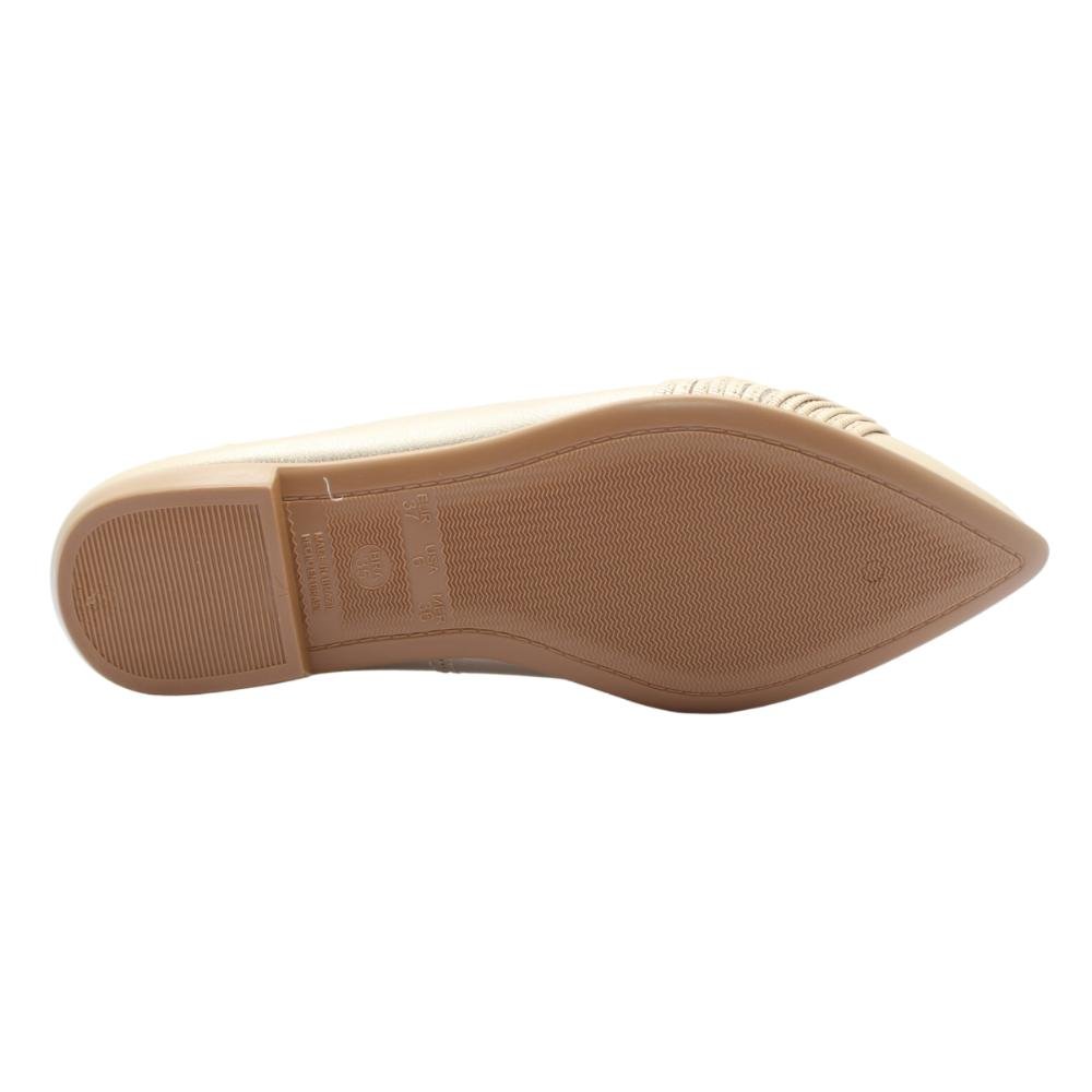 Sapatilha Feminina Bico Fino Topstart Ref:1266-616 Champagne 5