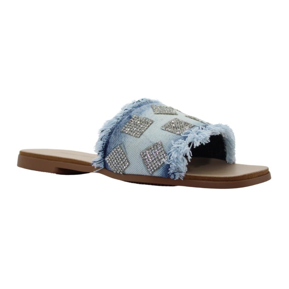 Sandália Feminina Rasteira Jeans Topstart Ref:23071 Azul 2