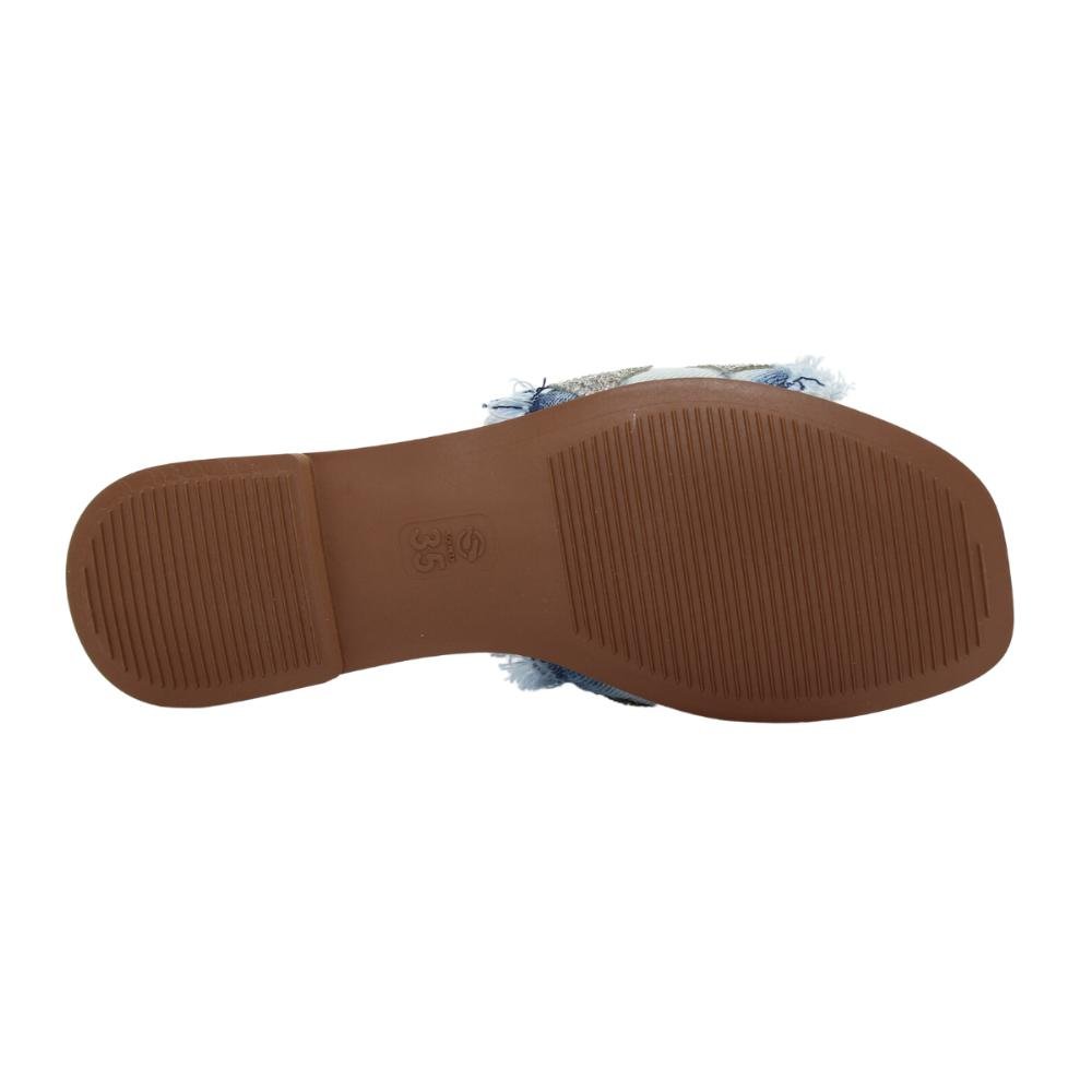 Sandália Feminina Rasteira Jeans Topstart Ref:23071 Azul 5