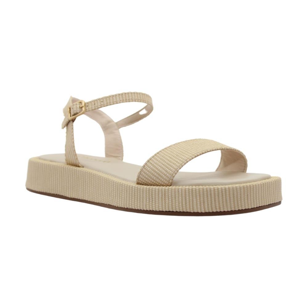 Sandália Feminina Flatform Com Fivela Bebecê Ref:T2227-502 Bege 2