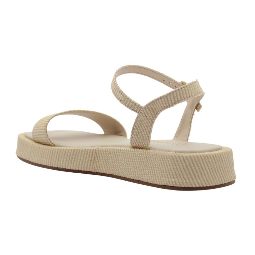 Sandália Feminina Flatform Com Fivela Bebecê Ref:T2227-502 Bege 3