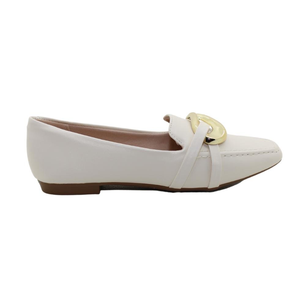 Mocassim Feminino Bico Quadrado Sua Cia Ref:8222.14992 Branco 1