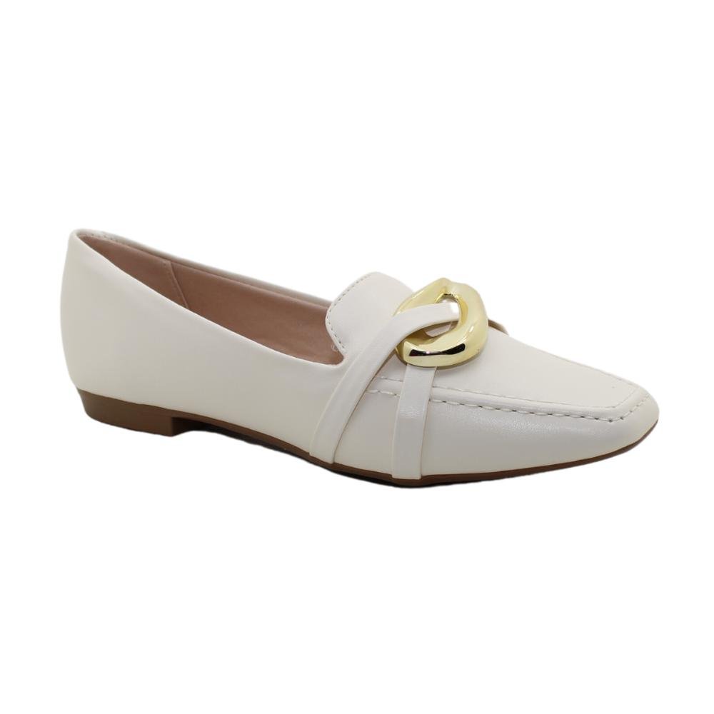 Mocassim Feminino Bico Quadrado Sua Cia Ref:8222.14992 Branco 2