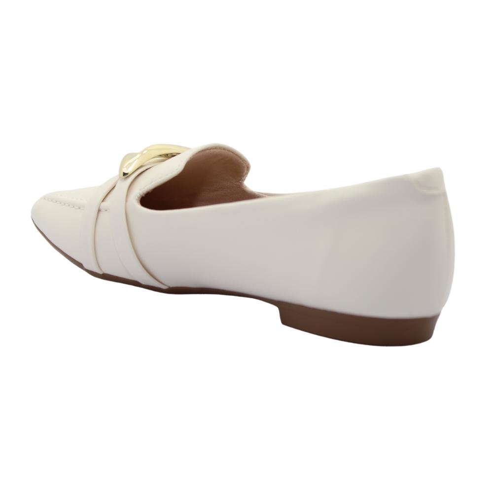 Mocassim Feminino Bico Quadrado Sua Cia Ref:8222.14992 Branco 3