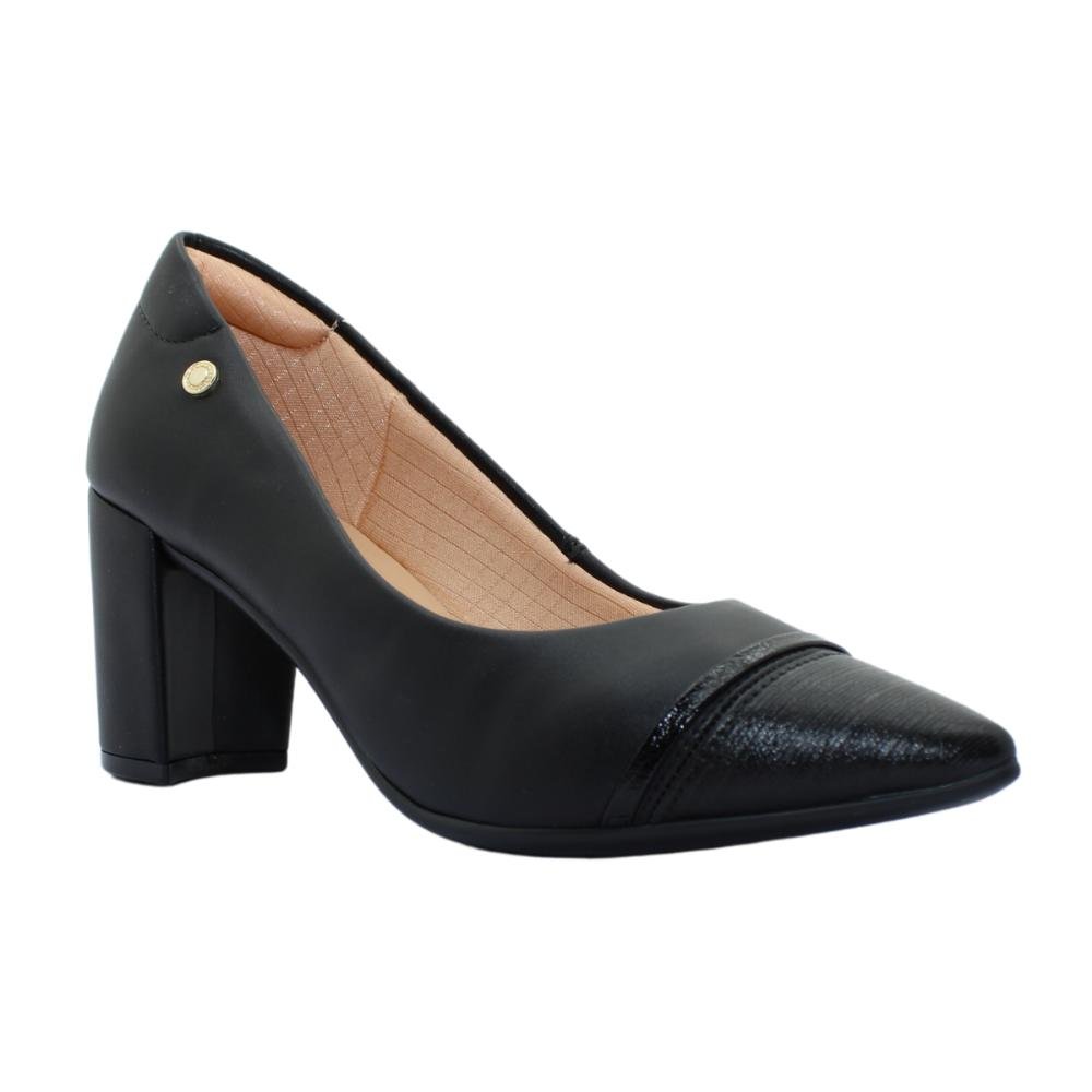 Sapato Feminino Scarpin Salto Bloco Topstart Ref:1478-003 Preto 2