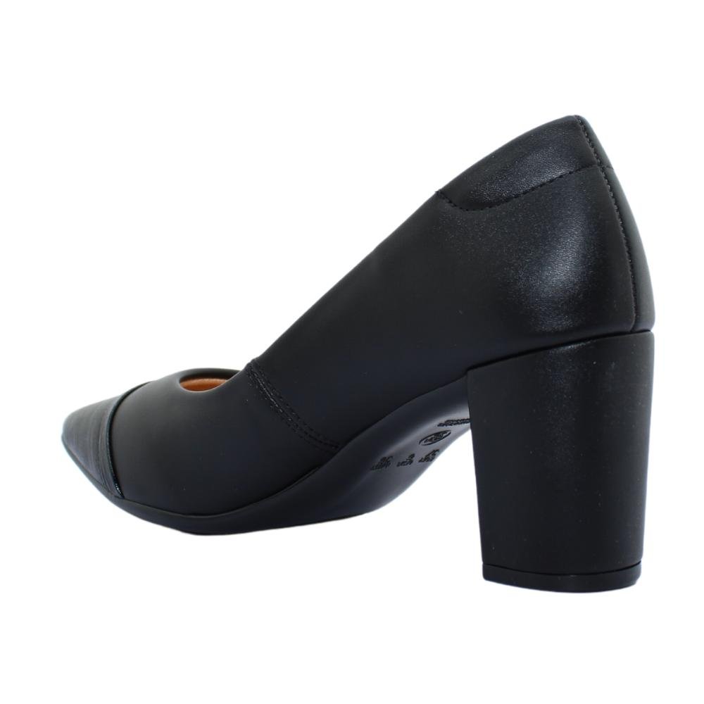 Sapato Feminino Scarpin Salto Bloco Topstart Ref:1478-003 Preto 3