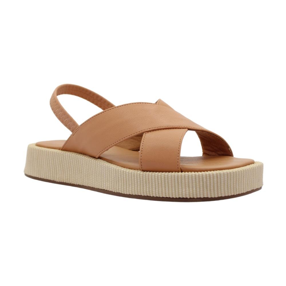 Sandália Feminina Flatform Cruzada Bebecê Ref:T2227-503 Marrom 2