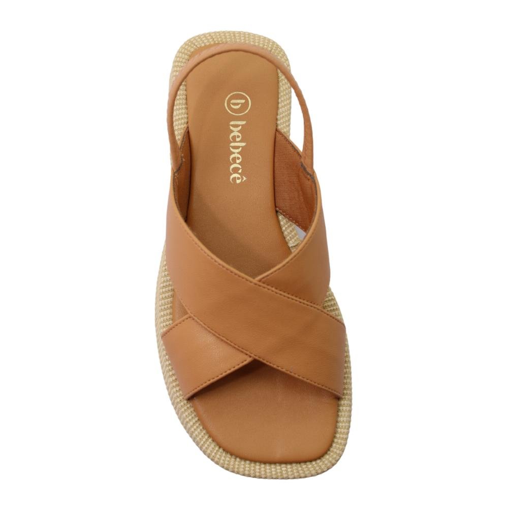 Sandália Feminina Flatform Cruzada Bebecê Ref:T2227-503 Marrom 4