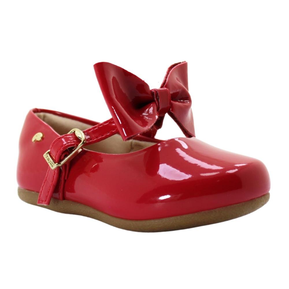Sapatilha Bebê Angel Laço Removível Pampili Ref:4.01039.000 Vermelho 2