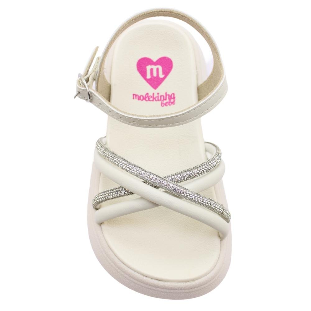 Sandália Bebê Papete Molekinha Ref:2733.104 Branco 4