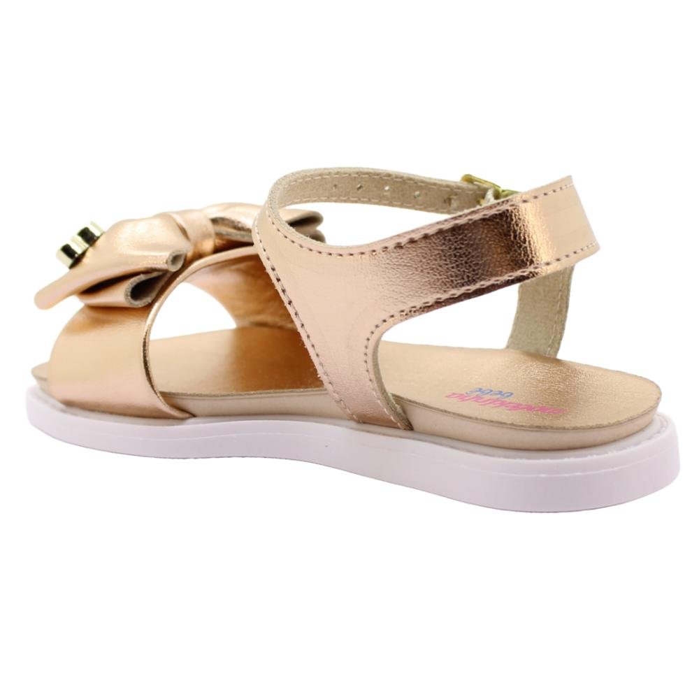 Sandália Bebê Laço Molekinha Ref:2714.419 Ouro Rosado 3