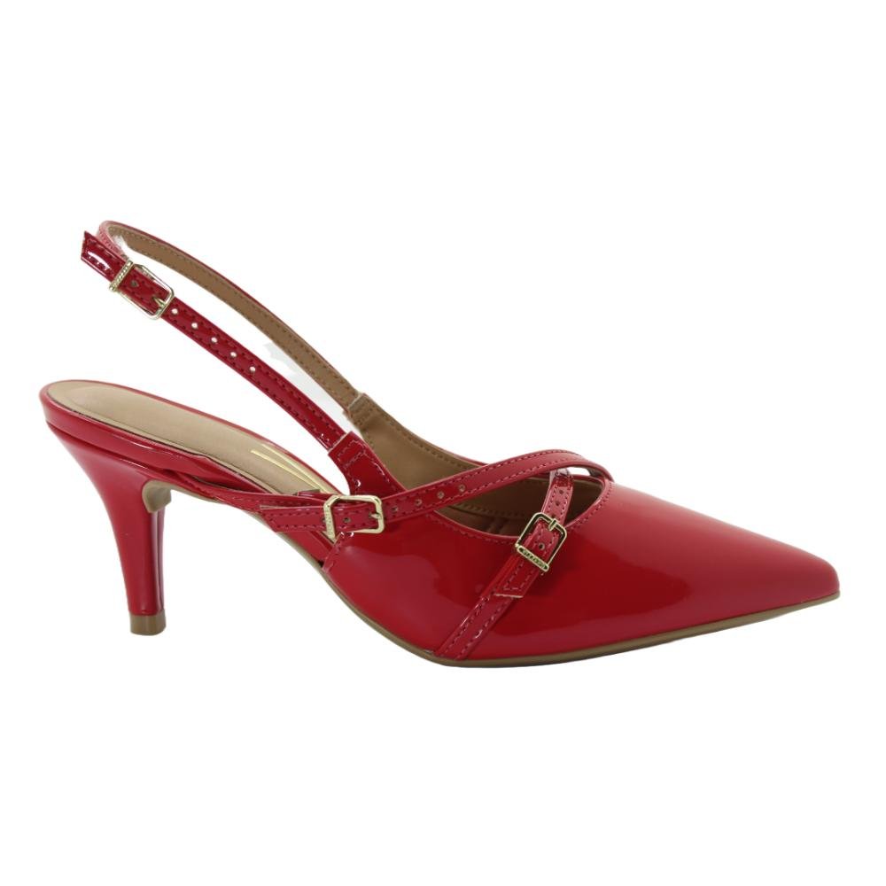 Scarpin Feminino Slingback Viazzano Ref:1185.1124 Vermelho 1