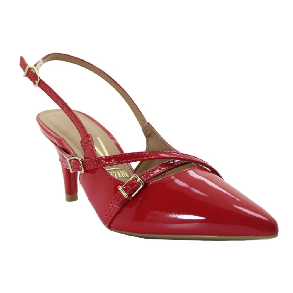 Scarpin Feminino Slingback Viazzano Ref:1185.1124 Vermelho 2