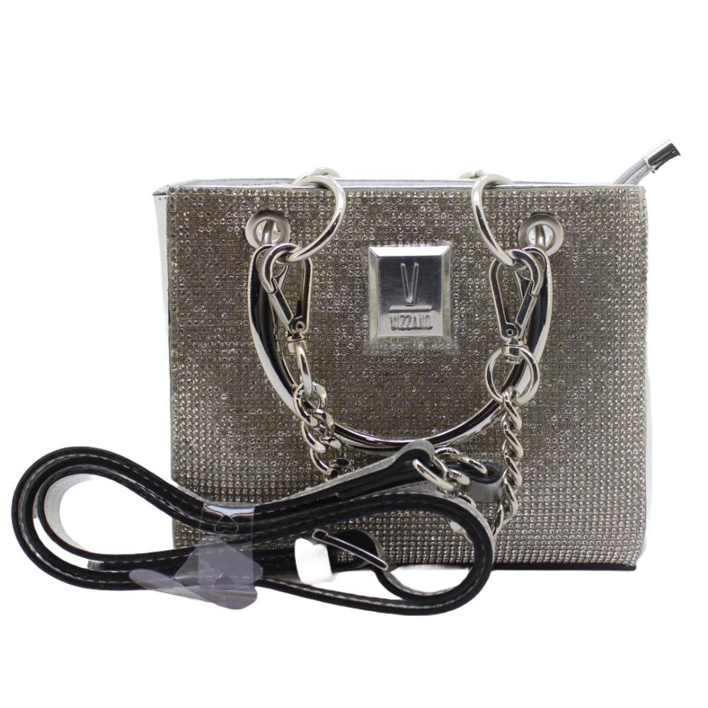 Bolsa Feminina Tiracolo Strass Vizzano Ref:10065.1.25164 Prata 2