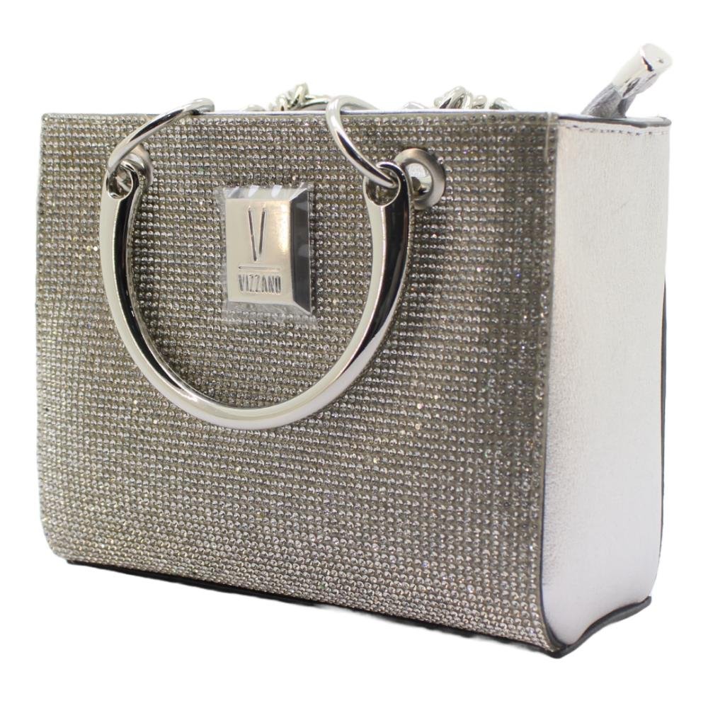 Bolsa Feminina Tiracolo Strass Vizzano Ref:10065.1.25164 Prata 3